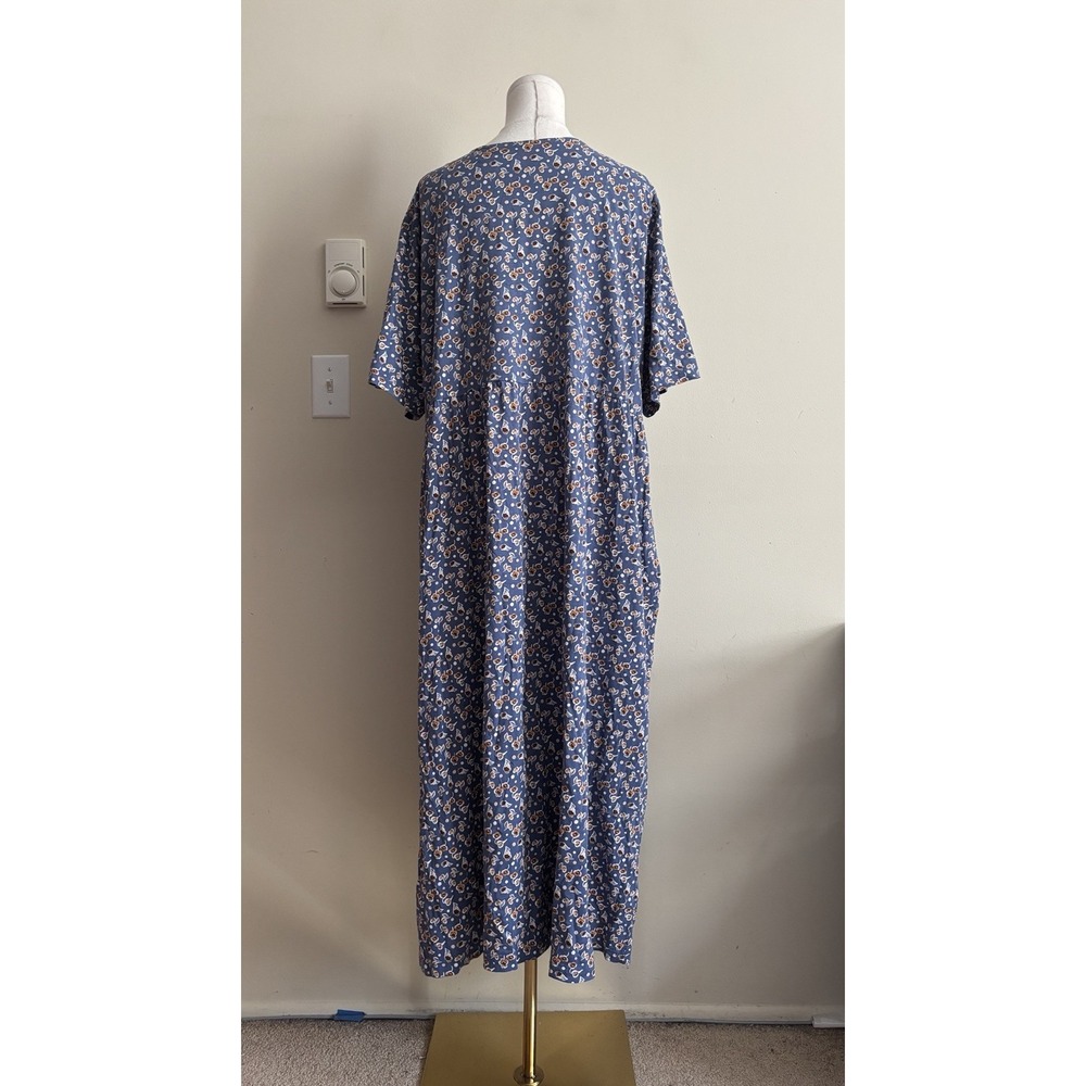 Ulla Popken 20 22 Dress Plus Size XXL 2X Fall Floral Blue Orange Pockets Cotton - Picture 8 of 11